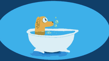 bitin fart bubbles like a dog in the bath